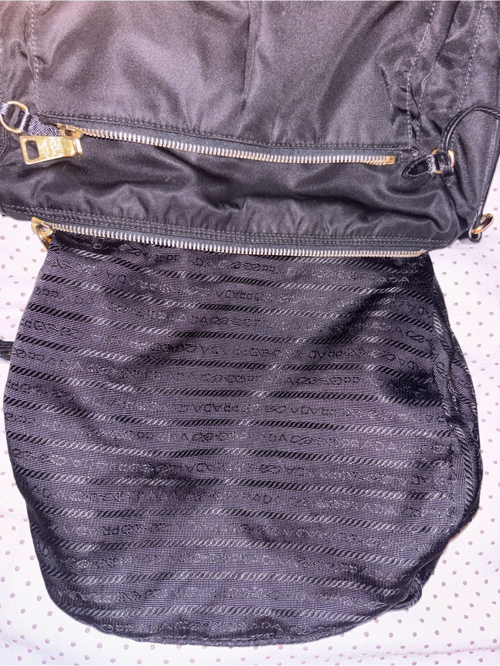 Prada Black Nylon Messenger Bag with Gold Hardware - Picture 10 of 15